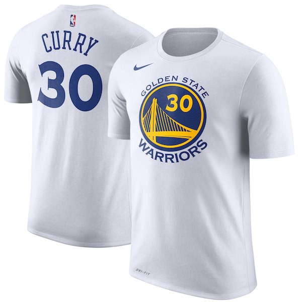 Áo Thun Bóng Rổ Curry NBA Trắng