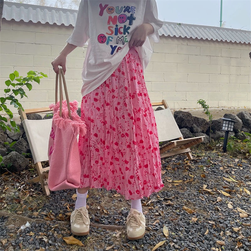 Chân Váy Chữ A Lưng Cao Dáng Chữ A Họa Tiết Hoa Thời Trang Mùa Hè Mới