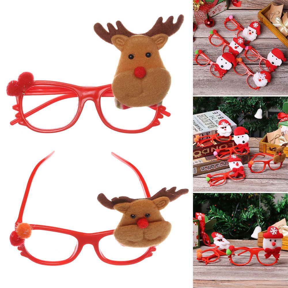 1 Khung Kính Nhựa Hình Sừng Hươu Hoạt Hình Trang Trí Giáng Sinh