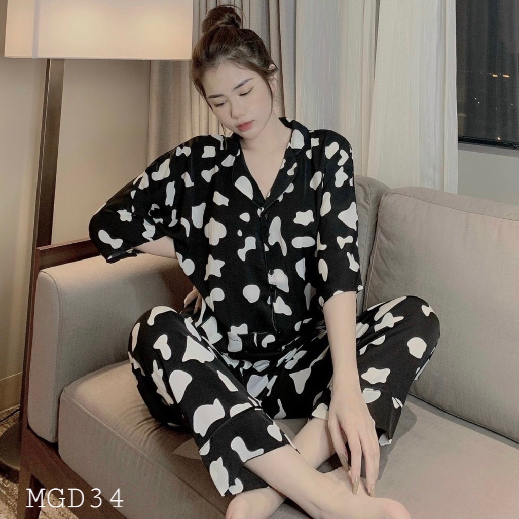 Đồ Bộ Nữ Mặc Nhà - Đồ Ngủ Pijama Nữ Lụa Cao Cấp Không Nhăn Sang Đẹp Tôn Dáng Pijama Quảng Châu | BigBuy360 - bigbuy360.vn