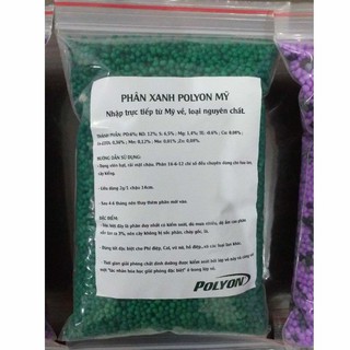 Phân tan Chậm PoLyon 500g hạt xanh 16-6-12