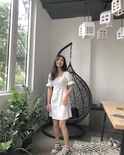 [ ẢNH THẬT ] VÁY TRẮNG TAY BÈO