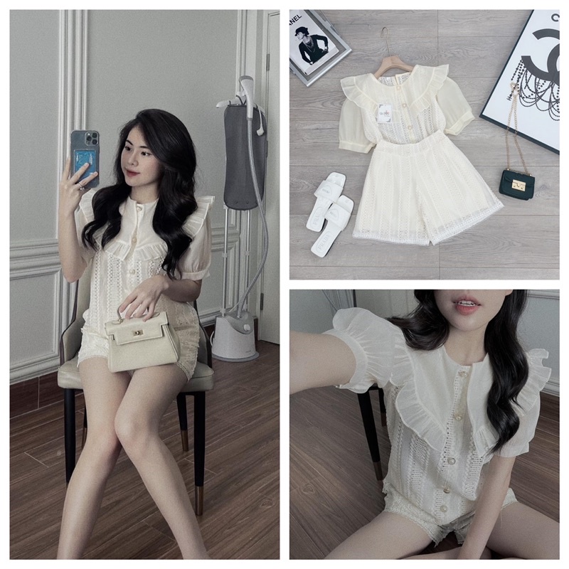 [ 𝐅𝐑𝐄𝐄 𝐒𝐇𝐈𝐏 ] SET REN SỌC CỔ BÈO CÚC NGỌC