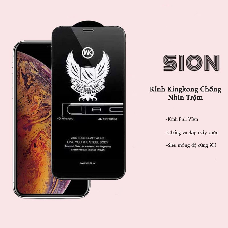 Kính cường lực KINGKONG chống nhìn trộm cho XsMax/11promax - hàng chính hãng