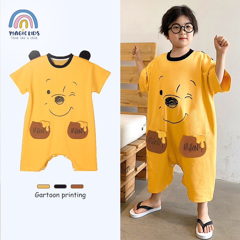 Bộ ngủ liền thân cotton ngắn tay cho bé Bonkids quần áo ngủ trẻ em cộc tay họa tiết hoạt hình mềm mãi thấm hút mồ hôi