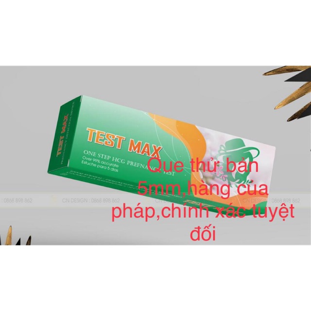 Que thử thai,bản 5mm,cốc tay cầm chống chàn nước tiểu