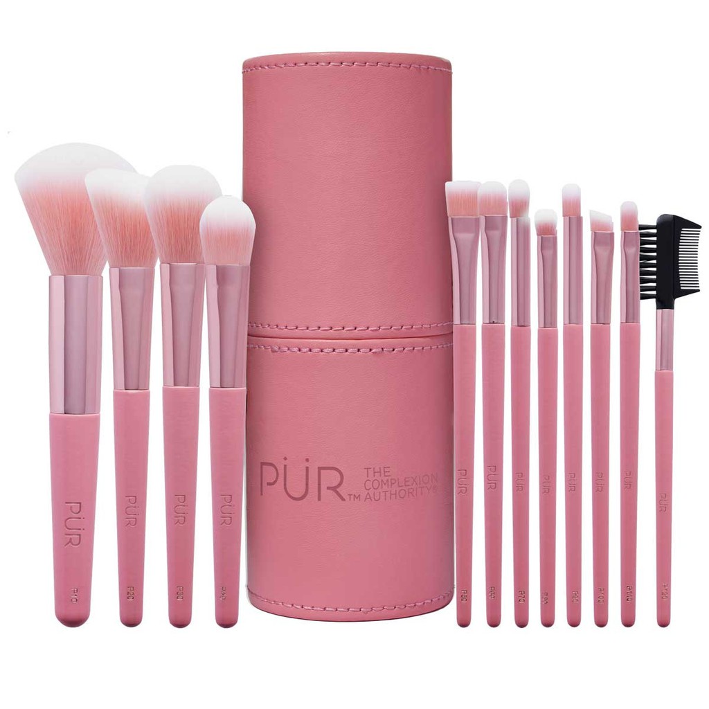 BỘ CỌ TRANG ĐIỂM 12 CÂY SIGNATURE TRAVEL ESSENTIALS 12 PIÊC CRUELTY FREE BRUSH SET WITH CUP CHÍNH HÃNG - 9403