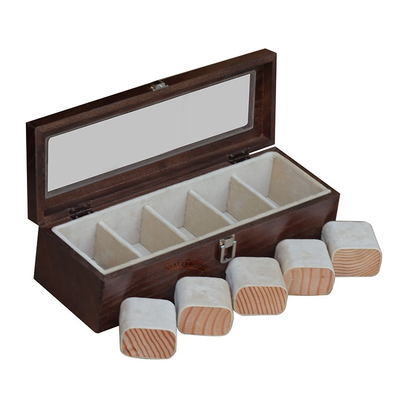 Hộp đựng đồng hồ bằng gỗ cao cấp 5 ngăn Nhatvywood WB501, phù hợp làm  quà tặng sinh nhật ý nghĩa .