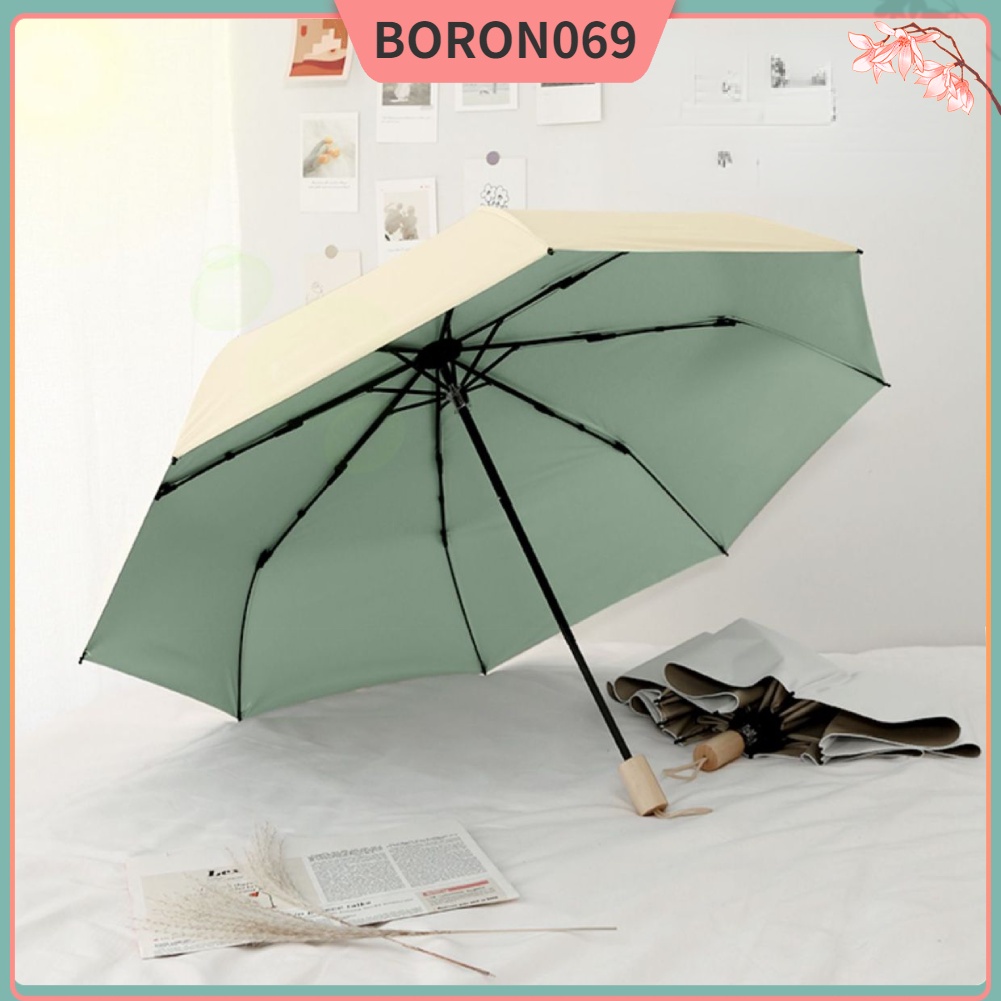 ô Gấp chiếc ô Sun UV Chặn màu tinh khiết đen Suncreen Umbrella cho mưa hoặc tỏa sáng Boron069