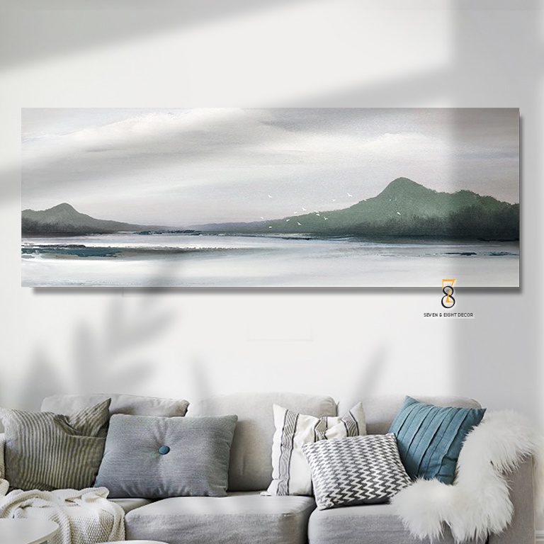 Tranh Canvas | Mênh Mang 1FHABS008 | Tranh Căng Khung Cao Cấp | Tặng Kèm Đinh Đa Năng