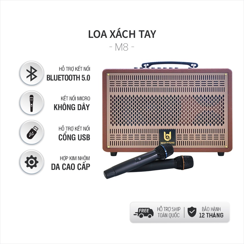 Loa Xách Tay karaoke mini Best Sound M8 Nhập Khẩu Chính Hãng- Bảo Hánh 12 Tháng.