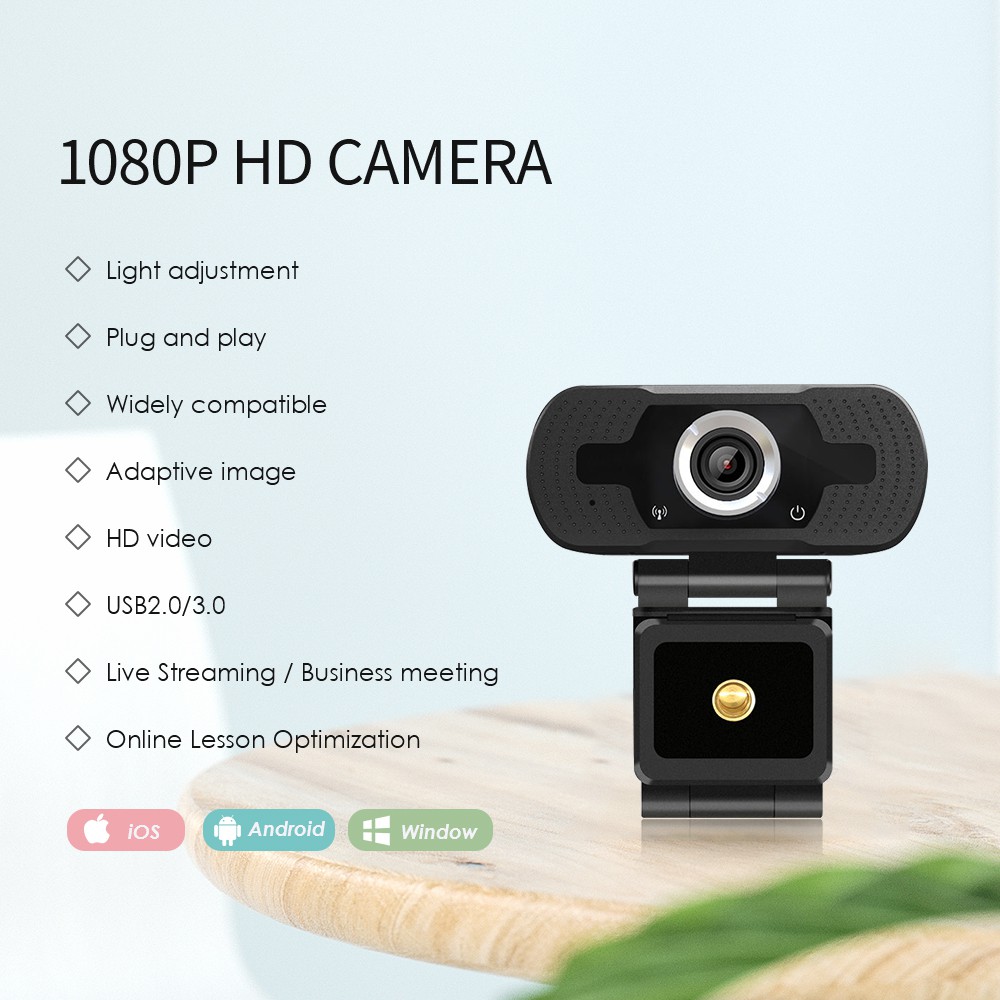 LOOSAFE 1080P USB HD Camera có Mic cho Máy tính để bàn Máy tính xách tay Webcam