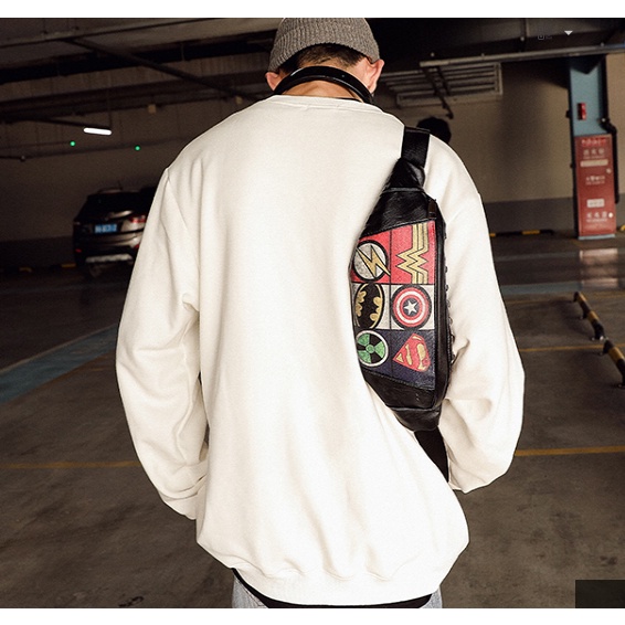 [Túi thời trang nam nữ đeo bụng] [Túi đeo unisex đeo chéo bao tử thời trang du lịch captain siêu anh hùng] | BigBuy360 - bigbuy360.vn