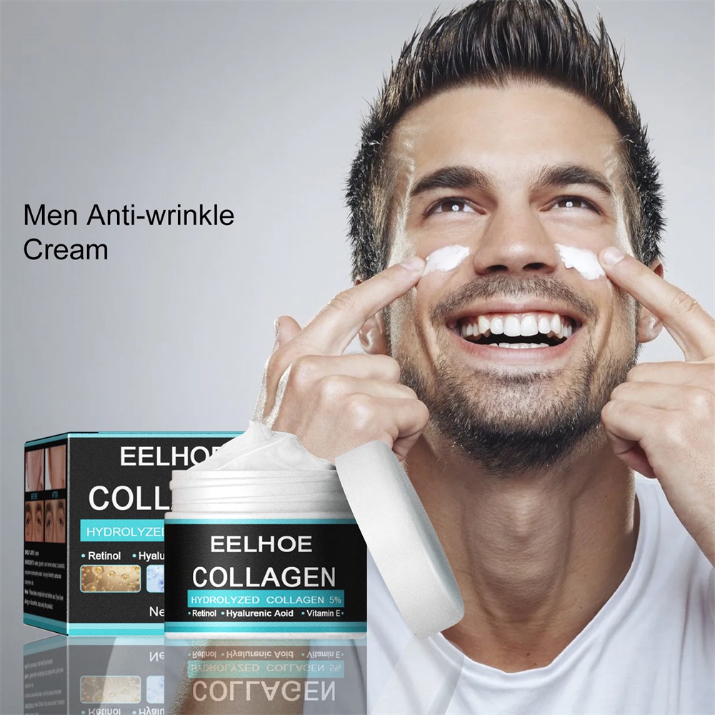 ✅COD EELHOE Kem Dưỡng Ẩm Mặt Chống Nhăn Chống Lão Hóa Da Mặt Làm Săn Chắc, Kem Chống Nhăn Collagen Retinol Hyaluronic Acid Chăm Sóc Da Cho Nam