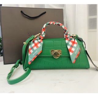 túi xách PEDR0 tay lụa pw2-56610014 xanh