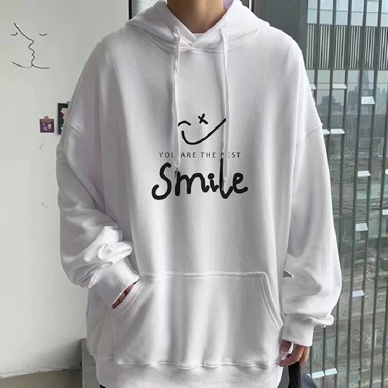 Áo hoodie Mùa Đông Dáng Suông Thoải Mái In Họa Tiết Chữ Phong Cách Hàn Quốc Thời Trang Cho Nam Cỡ M-5XL