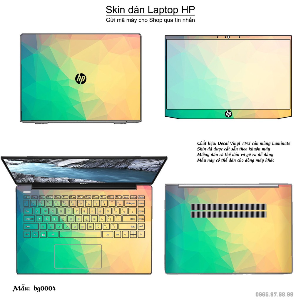 Skin dán Laptop HP in hình Vân kim cương (inbox mã máy cho Shop)