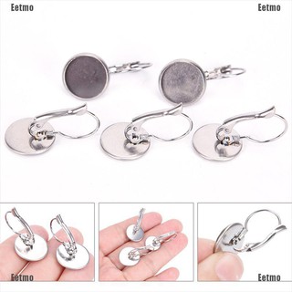 (Eetmo) 10Pcs Diy Silver Plated Brass Earring Hooks Blanks Earring Base Jewelry Findings