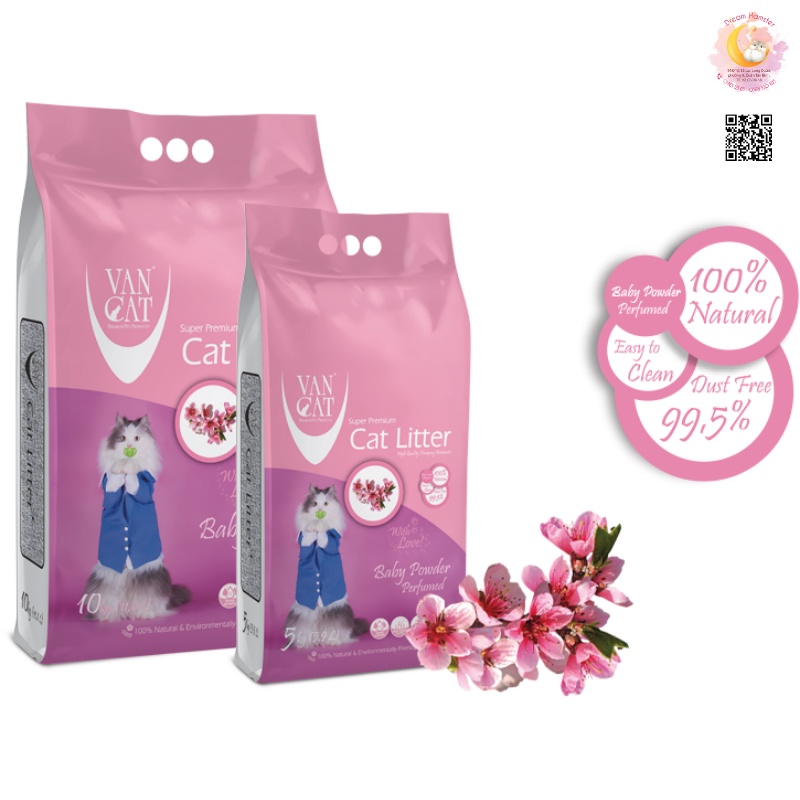 Cát vệ sinh cho mèo Vancat Thổ Nhĩ Kỳ 5kg - Lót chuồng cho hamster (buddy trắng)