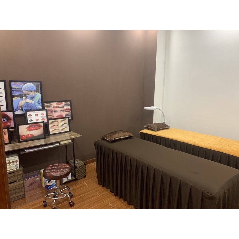 GA/DRAP THUN CHO GIƯỜNG SPA, GIƯỜNG MI, PHUN XĂM MAY THEO KÍCH THƯỚC YÊU CẦU