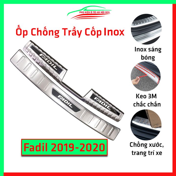 Ốp chống trầy cốp Vinfast Fadil 2019-2020 inox sáng bóng