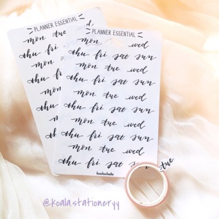 Bullet journal sticker, thứ ngày viết tay, đen