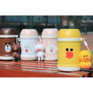 HCM - Hộp đựng cơm, ủ cháo giữ nhiệt hình Anime tặng móc khóa dễ thương