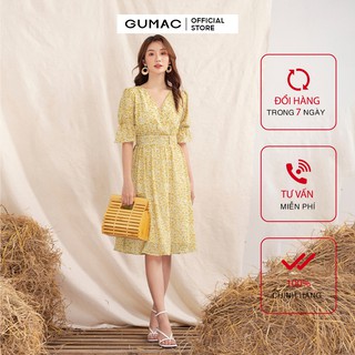 Đầm hoa eo nhún GUMAC DA1029