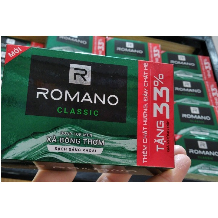 Xà bông thơm Romano Classic loại mới (120g) tặng thêm 33% giá không đổi | BigBuy360 - bigbuy360.vn