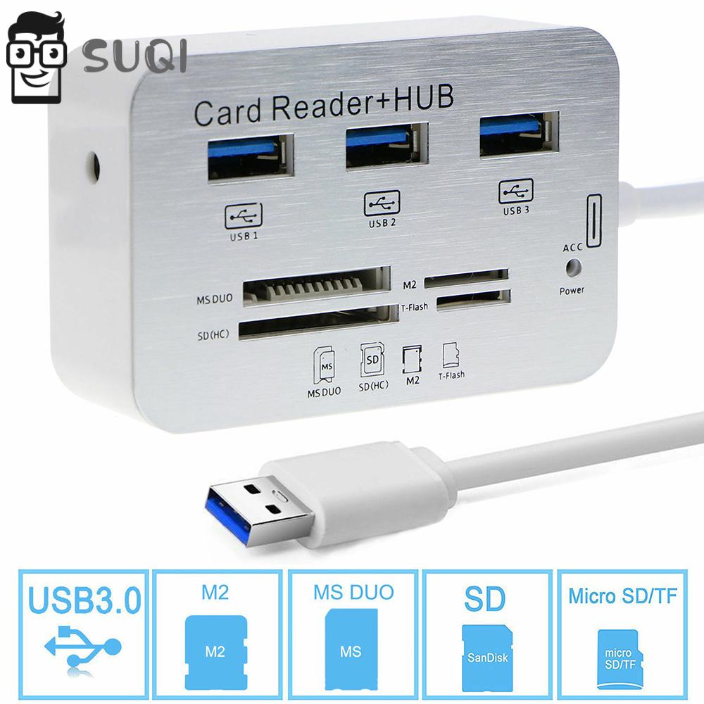 1 Đầu Đọc Thẻ Nhớ Ms Sd M2 Usb-C Tf Đa Năng Usb 3.0 Hub