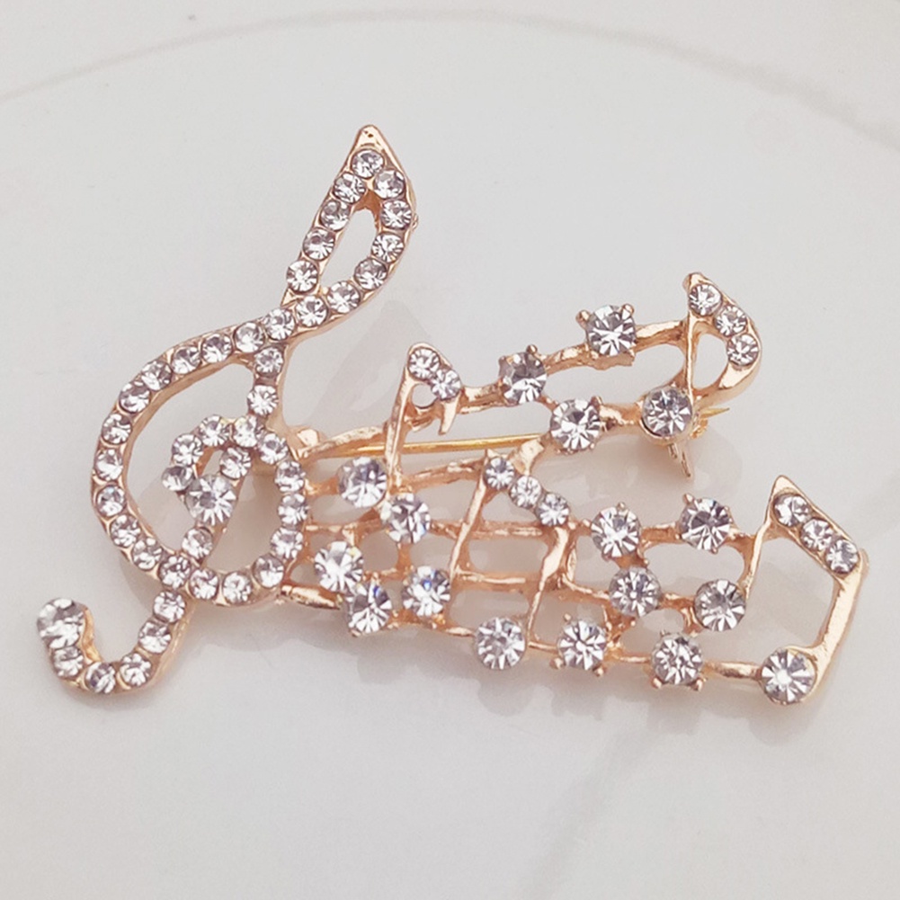 Ghim Cài Áo Hình Nốt Nhạc Đính Đá Nhân Tạo Thời Trang Cho Nữ