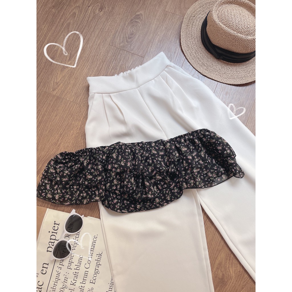 (MẪU MỚI-FREESHIP) SET QUẦN XUÔNG TRẮNG+ÁO CROPTOP HOA ❤️❤️❤️ CHIBEST | BigBuy360 - bigbuy360.vn