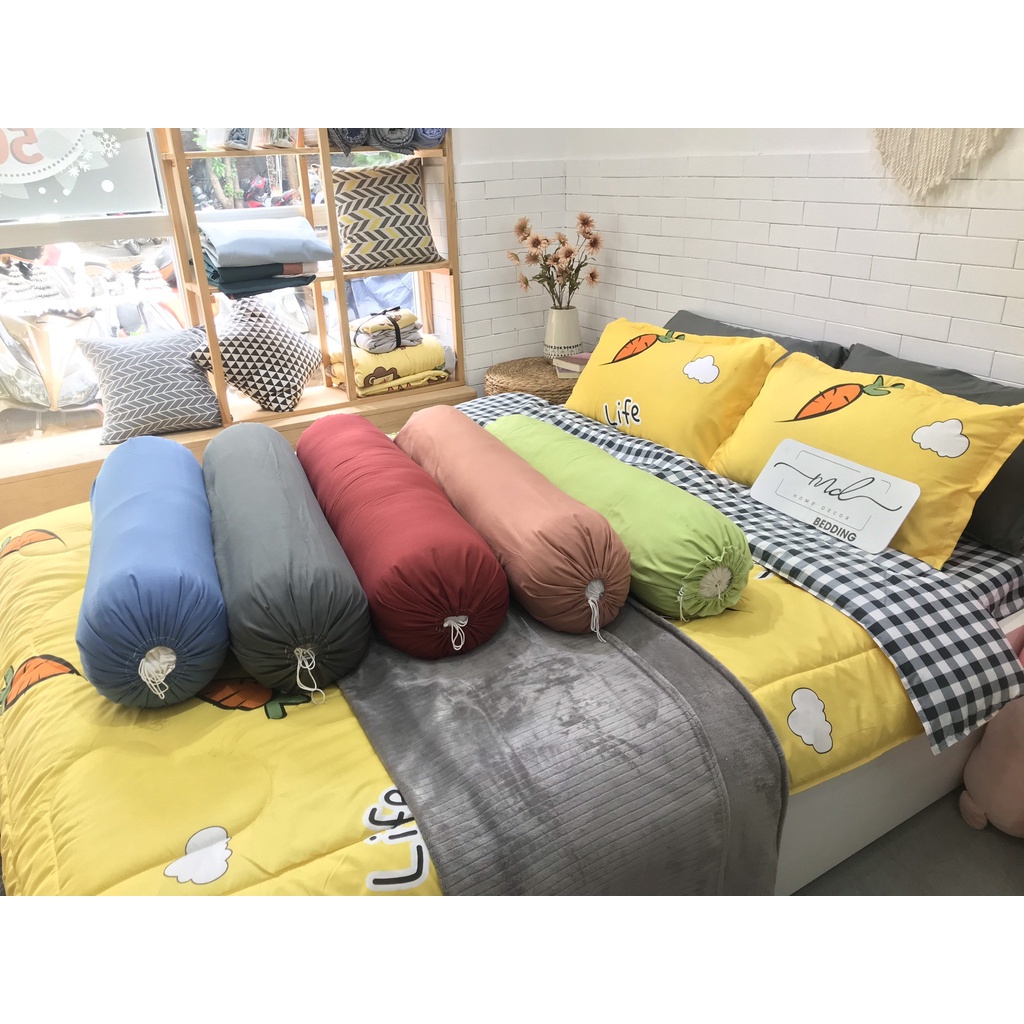 Vỏ gối ôm Cotton Tici MD.DECOR VO35 trơn màu sang trọng nhiều màu đẹp 35cm x100cm