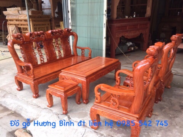 BỘ BÀN GHẾ MINH QUỐC ĐÀO CỘT 12 GỖ HƯƠNG ĐÁ