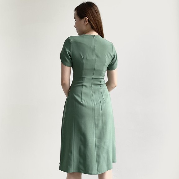 Đầm công sở xếp ly dáng suông lịch sự dễ mặc mọi lứa tuổi chất liệu Mango cao cấp Emvy K40 | BigBuy360 - bigbuy360.vn