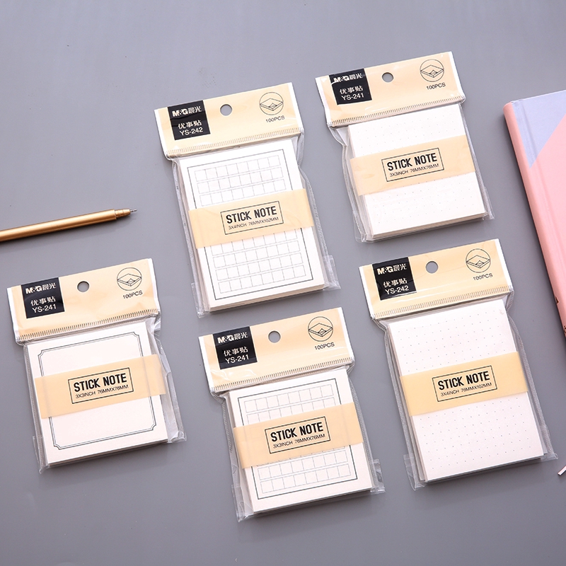 Bộ 100 tờ giấy ghi chú họa tiết dễ thương