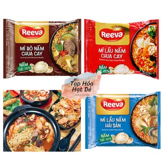 Mì Reeva 3 Miền lẩu nấm chua cay, lẩu nấm hải sản, bò nấm chua cay - 75g (1 gói)