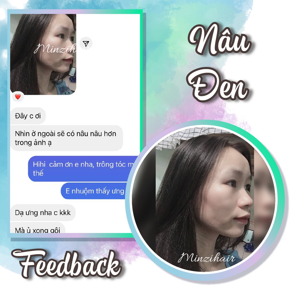 Thuốc Nhuộm Tóc Màu Nâu Đen [KHÔNG TẨY] Phù Hợp Mọi Tone Da - Lên Từ Nền Đen | BigBuy360 - bigbuy360.vn