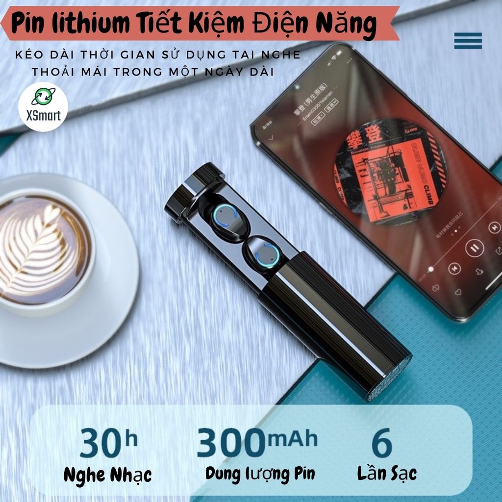 Tai nghe bluetooth không dây mini F96 New Pro Bass 2021, cảm ứng vân tay, nghe nhạc chơi game thể thao cho điện thoại | BigBuy360 - bigbuy360.vn
