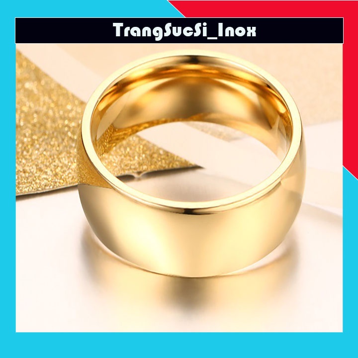 Sỉ Nhẫn inox bảng mo tròn 6mm sáng đẹp, không đen, không gỉ, hợp thời trang