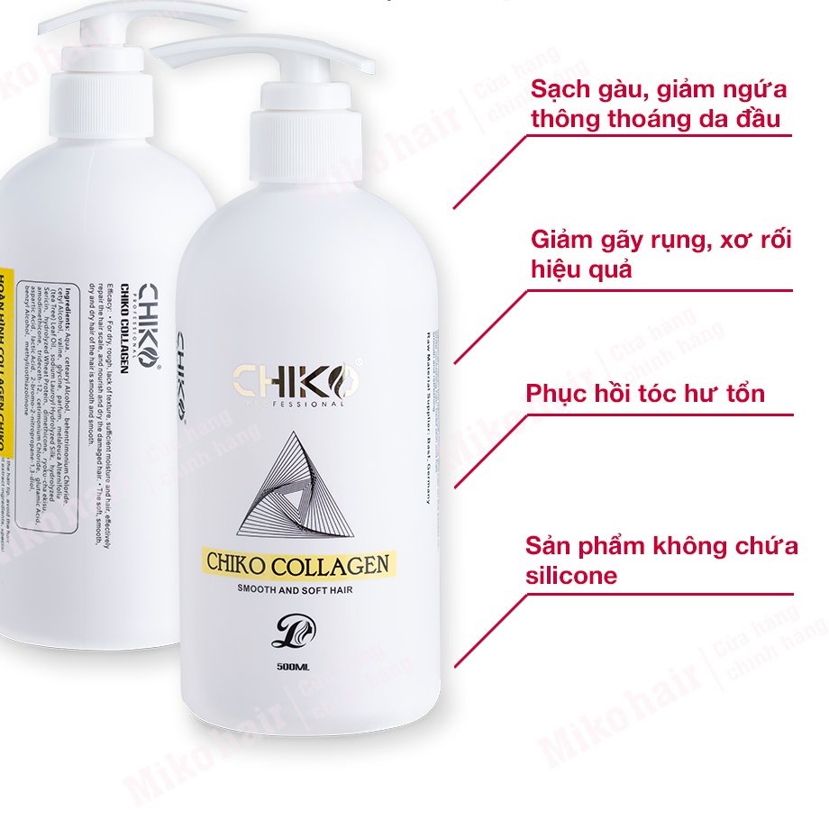 Kem Hấp ủ tóc collagen Chiko hương nước hoa cao cấp 500ml