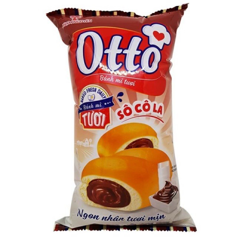 Bánh mì tươi Otto sữa hột gà, socola, bơ sữa 90g