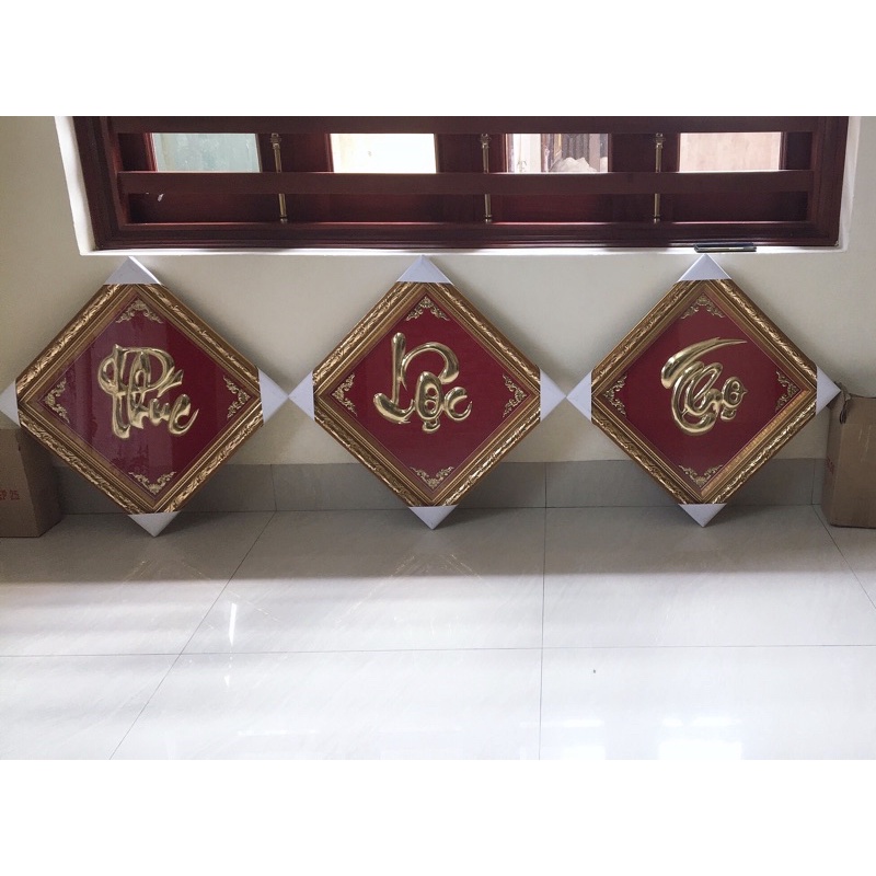 Tranh chữ Phúc -Lộc - Thọ bằng đồng nguyên chất