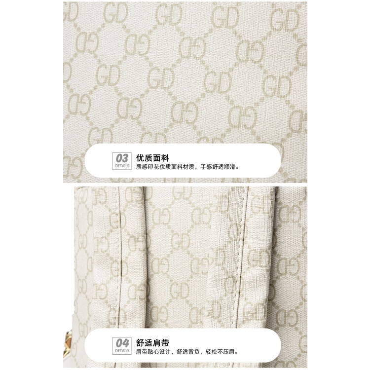 Ba lô đi học JASMIN NOIR in họa tiết chữ cái phong cách cổ điển thời trang đơn giản dành cho nữ