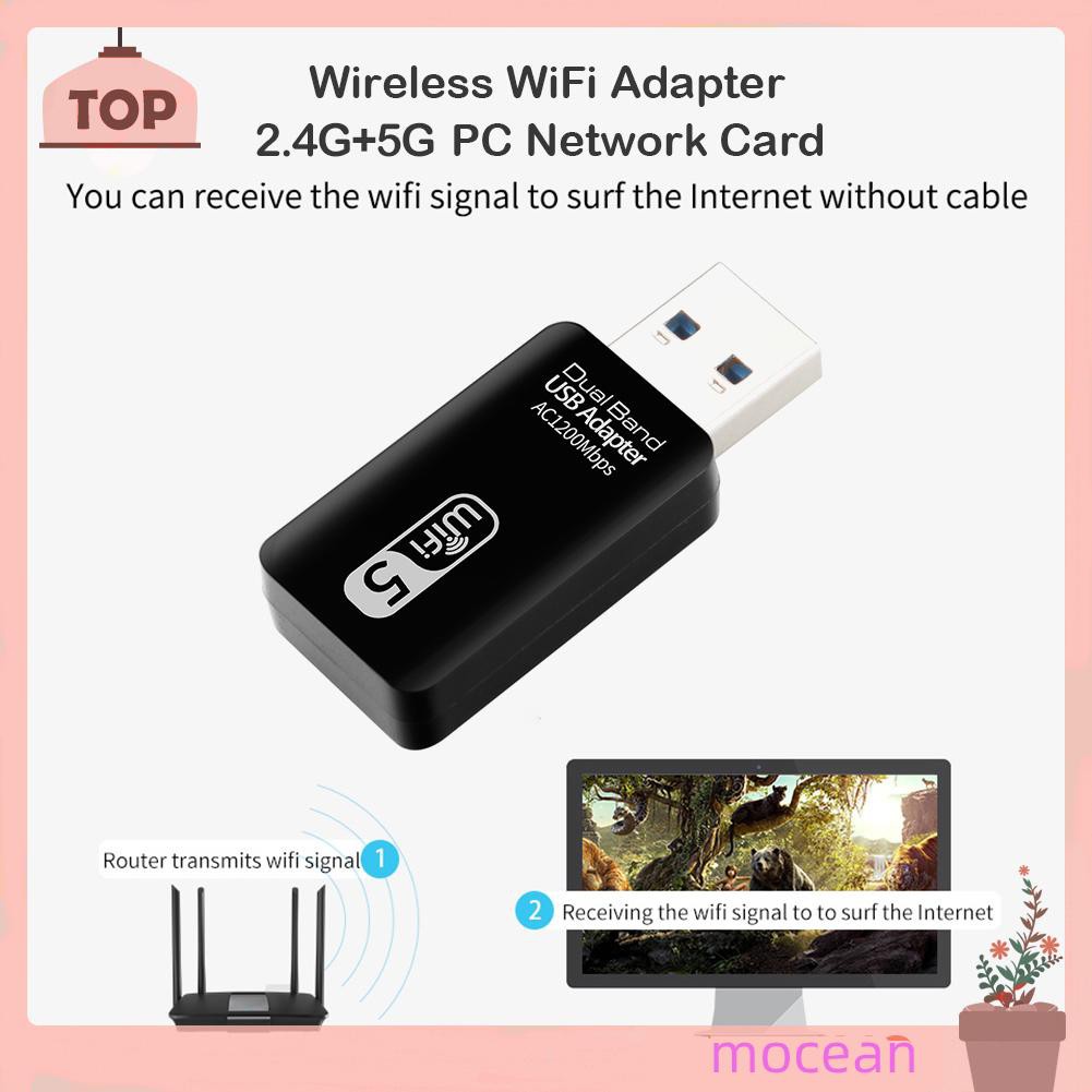 Mocean WD-4601AC 1200Mbps USB Wifi Network Card 2.4G/5G Dual-Band Wireless Adapter