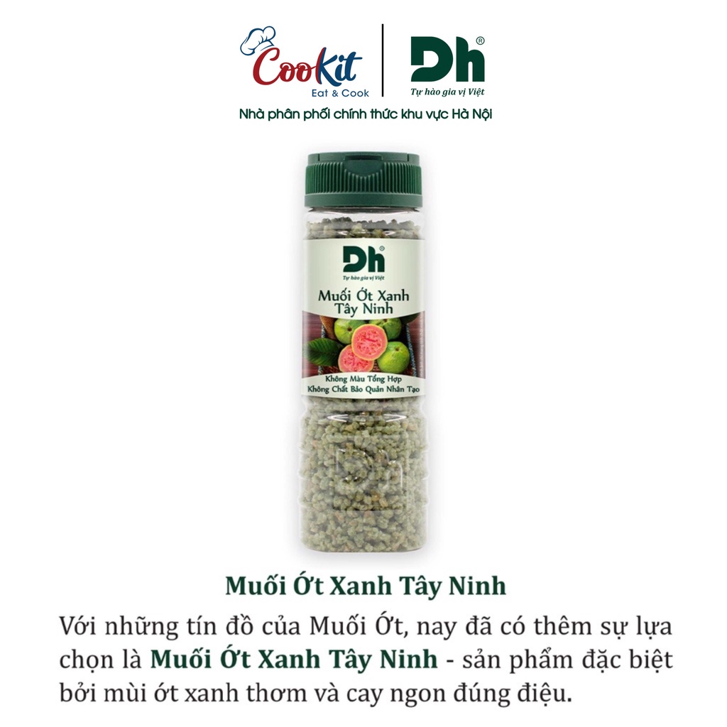 Muối ớt xanh Tây Ninh Dh Foods muối chấm hoa quả thơm nồng riêng biệt 60gr