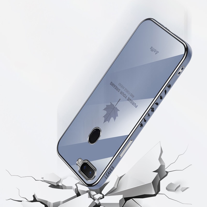 Ốp Điện Thoại Mềm Họa Tiết Lá Phong Có Dây Đeo Cho OPPO A3S A12E A5 A5S A12 A7 A9 A5 A15S A35 A16 A55