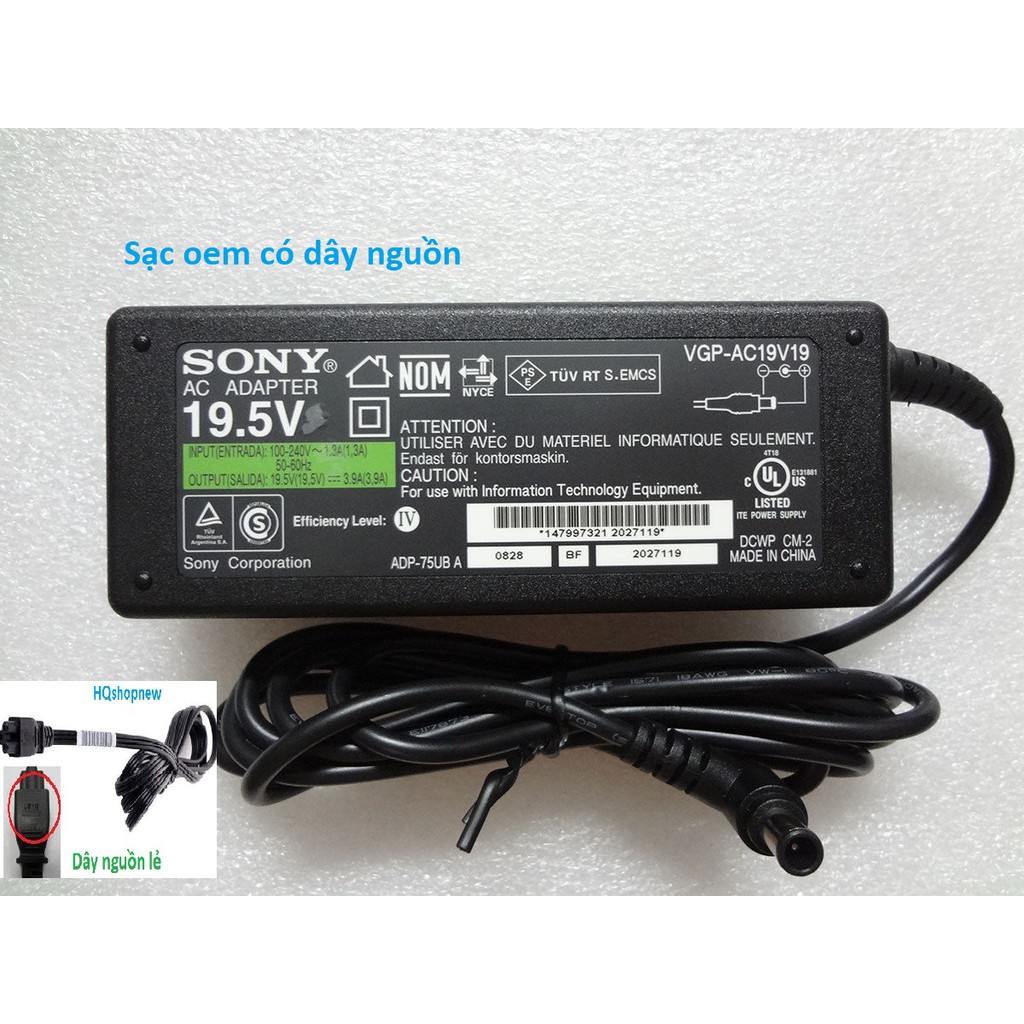 ⚡️[Sạc zin] SẠC LAPTOP SONY VAIO 19.5V - 4.7A - 90w