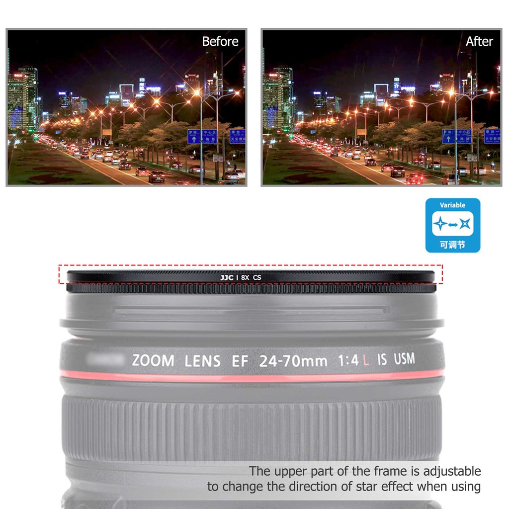 Kính Lọc Ngôi Sao Cho Máy Ảnh Canon Nikon Sony Fujifilm & More Lenses, 4 / 6 / 8 Điểm, Size 40.5mm Đến 77mm