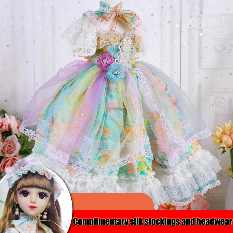 Bộ váy và mũ dành cho búp bê Barbie BJD 60cm 1/3 SD